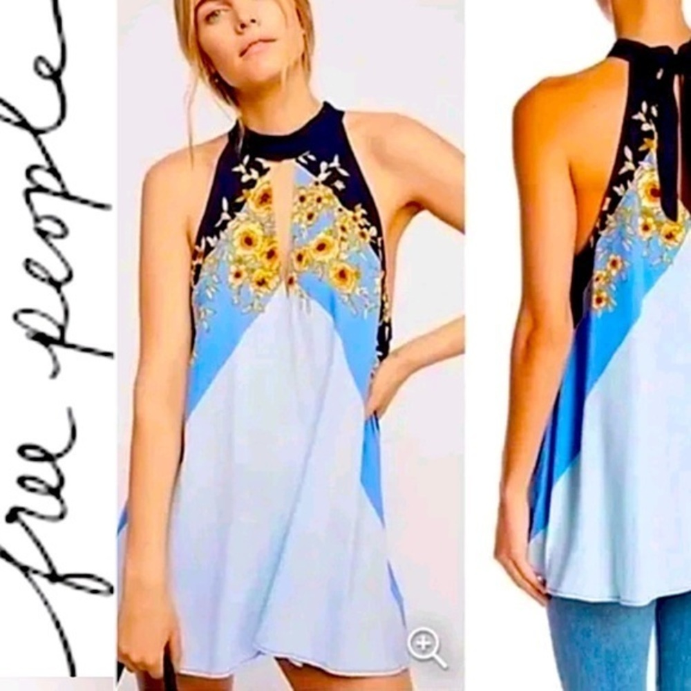 Free People | Beat of My Heart Tunic halter dress keyhole tank
